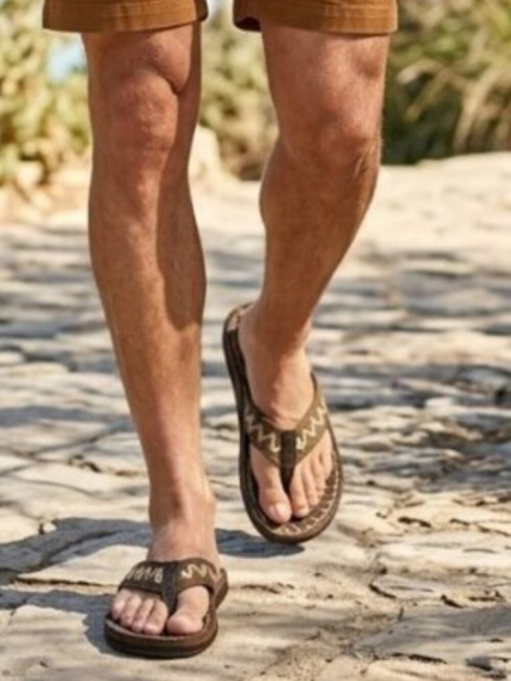Ralph Lauren flip-flop sandals 6 textured geometric footbed American flag